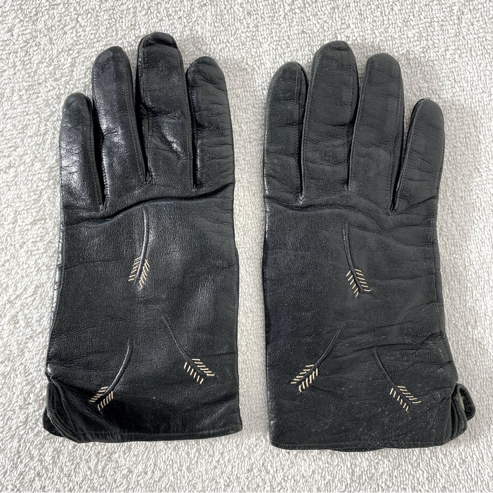 Vintage Women’s Black Leather Gloves
